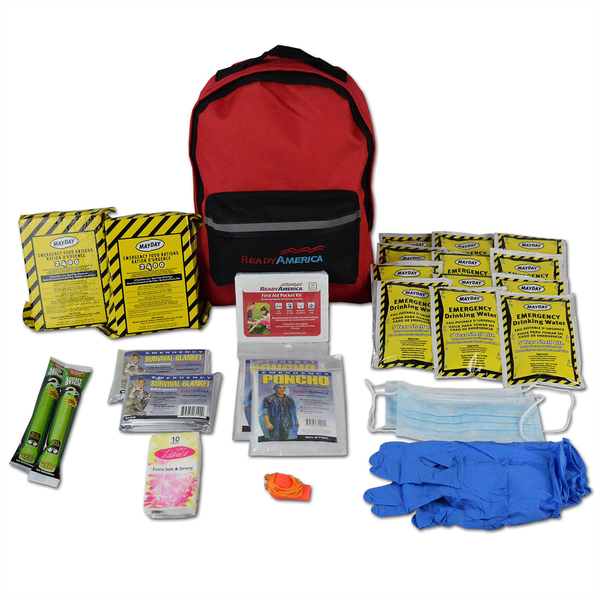 Ready America, 2-Person, 3 Day, Emergency Backpack, Pieces (qty.) 30 Model# 70280